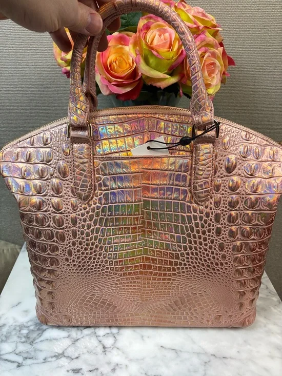 Brahmin Rose Gold Holographic Large Duxbury Bag - NWT & Dustbag 🔥 🔥 🔥 - Picture 6 of 12